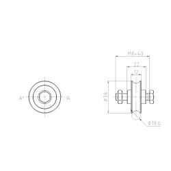 Vodiace koliesko ø 40mm jednoložiskové, nosnosť 60kg, nedá sa kombinovať s C902/16 Vodiace koliesko ø 40mm jednoložiskové, nosnosť 60kg, nedá sa kombinovať s C902/16